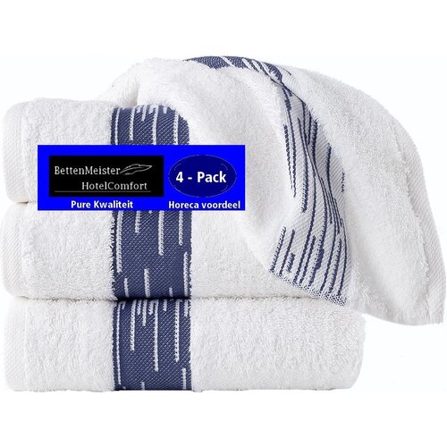 hotelgroothandel.nl 4 Pack Handdoeken - (4 stuks) Essentials 550g. M² 50x100cm wit - Katoen badstof