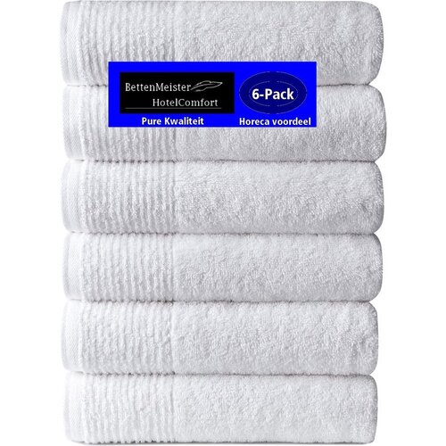 hotelgroothandel.nl 6 Pack Handdoeken wellness (6 Stuks) 450g.p/m2 100% katoen wit 50x100cm - set van 6 stuks