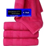 hotelgroothandel.nl 4 Pack Bad/handdoeken bamboo (4 stuks) - Fuchsia - 50x90cm