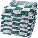 hotelgroothandel.nl 6 Pack Keukendoek - (6 stuks) groen / wit 100% katoenen badstof | 50x50cm