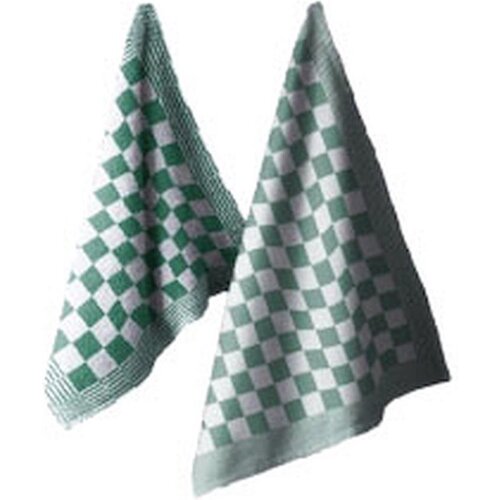 hotelgroothandel.nl 6 Pack Keukendoek - (6 stuks) groen / wit 100% katoenen badstof | 50x50cm