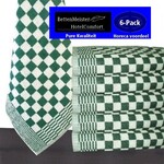 hotelgroothandel.nl 6 Pack Keukendoek - (6 stuks) groen / wit 100% katoenen badstof | 50x50cm