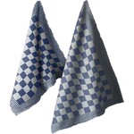 hotelgroothandel.nl 6 Pack Keukendoek - (6 stuks) stuks blauw / wit geblokt - 50x50cm - 100% katoenen badstof