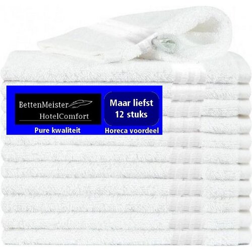 hotelgroothandel.nl 12 Stuks Washandjes Wit - 16x24cm -3CAM 500g.mÂ² - katoen badstof