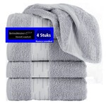 hotelgroothandel.nl 4 Pack Handdoeken - (4 stuks) Essentials 550g. M² 50x100cm grijs - Katoen badstof
