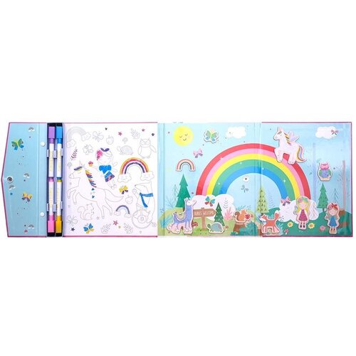 Floss & Rock Magnetische Speeldoos, Regenboog Elfje - 4 in 1 - 23,5 x 22,5 x 2cm