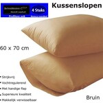 hotelgroothandel.nl Kussenslopen - set van 4 stuk A20 100% Katoen - 60x70/17cm - camel bruin