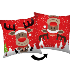Kerst Sierkussen Rudolf HoHoHo - Polyester