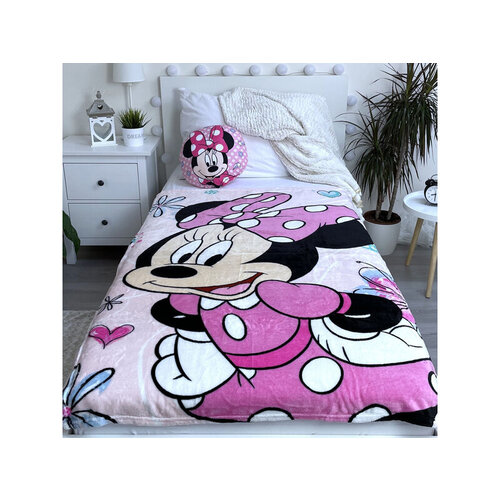 Disney Minnie Mouse Fleeceplaid Bloemen - 100 x 150 cm - Polyester