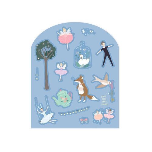 Floss & Rock Stickerboek met herbruikbare stickers, Zwanenmeer - 27,5 x 21,5 x 1 cm - Multi