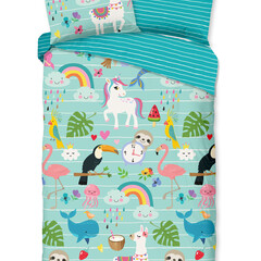 Good morning Dekbedovertrek Ocean kids nr.32016 aqua 100% katoen