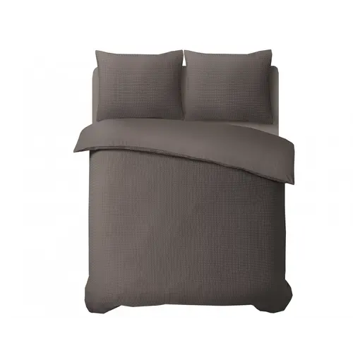 Sleeptime Dekbedovertrek Waffle Taupe 200 x 220