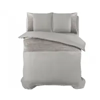 Sleeptime Dekbedovertrek Velvet Band Sand/Gray 200 x 220