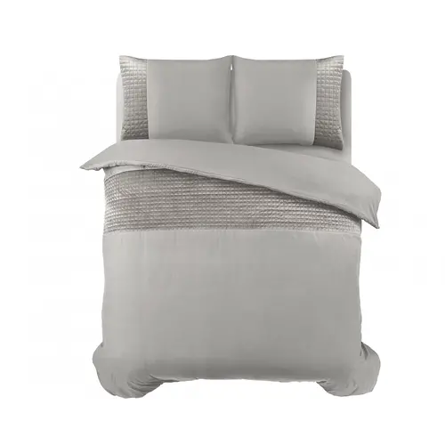 Sleeptime Dekbedovertrek Velvet Band Sand/Gray 200 x 220