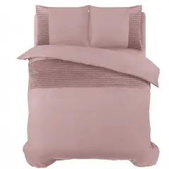 Sleeptime Dekbedovertrek Velvet Band Pink 200 x 220