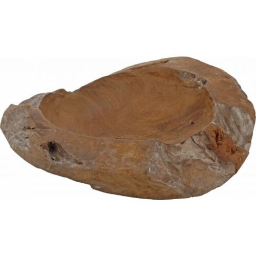 Koopman Ronde teakhouten schaal met een diameter van 30x28 cm