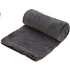 Koopman H&S Deken-plaid - fleece-polyester - donkergrijs - 125 x 150 cm