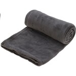 Koopman H&S Deken-plaid - fleece-polyester - donkergrijs - 125 x 150 cm