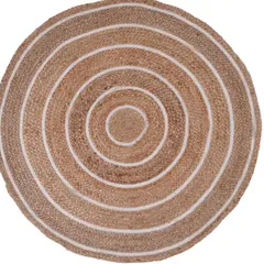 Koopman Jute vloerkleed rond bruin 90 cm naturel