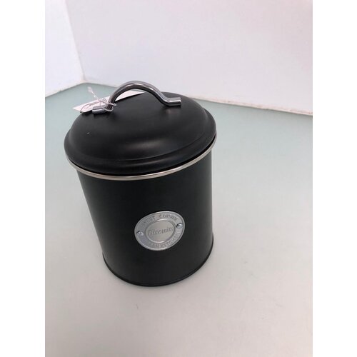 Koopman 3 stuks Biscuits doos / voorraadblik - zwart