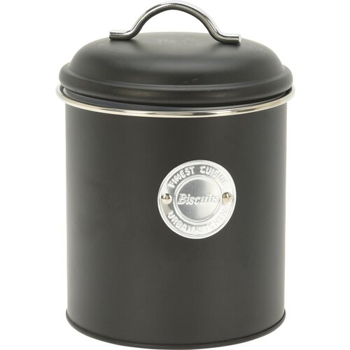 Koopman 3 stuks Biscuits doos / voorraadblik - zwart