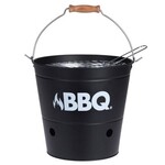 HuisenBed Barbecue emmer mat zwart 26 cm - Barbecue