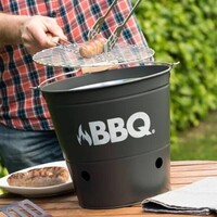 Koopman Barbecue emmer mat zwart 26 cm - Barbecue