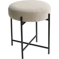 Koopman Home&Styling-Kruk-Ø36x42-cm-gebroken-wit-en-zwart