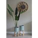 Koopman Pro Garden Bloempot 50 X 29/58 X 31 Cm Staal/hout Grijs 2-delig