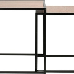 Koopman Bijzettafel verhoger/standaard - set 2-delig - bruin|zwart - metaal - 37 x 34/34 x 30 cm