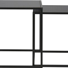 Koopman Bijzettafel set - 2-delig - zwart - metaal - 37 x 34 en 34 x 30 cm