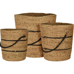 Koopman Rieten opbergmanden set - 3-delig - 32/37/42 cm