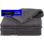 hotelgroothandel.nl 12 Stuks - super voordeel pak - super voordeel pak Washandjes - golf jacquard antraciet 15x22cm 100% katoen