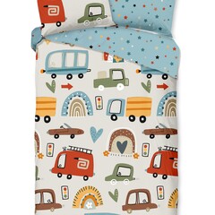 Good morning Dekbedovertrek Move Kids nr.32022 multi 100% katoen