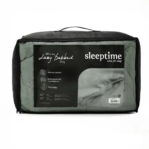 Sleeptime Dekbed - Lazy Teddy Donker Groen