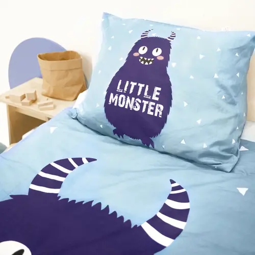 Dreamhouse Dekbedovertrek kids Little Monster Blauw 140 x 220