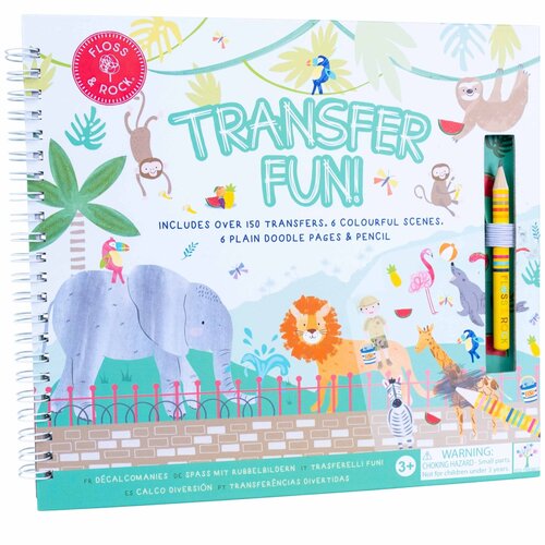 Floss & Rock Transfer Speel/Tekenboek, Jungle - 24 x 21 x 0.8cm - Multi