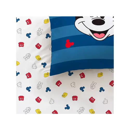 Disney Mickey Mouse Dekbedovertrek Stripes - Eenpersoons - 140 x 200 cm - Katoen