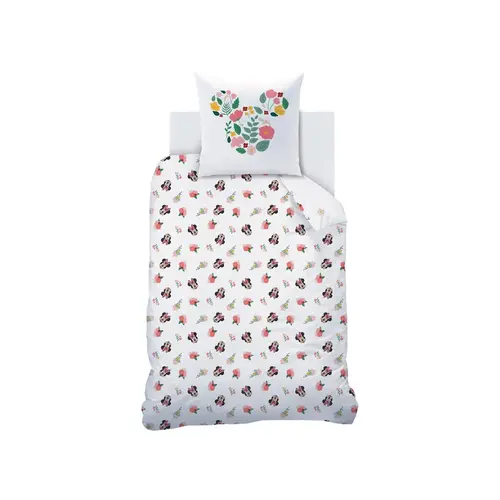 Disney Minnie Mouse Dekbedovertrek Flower - Eenpersoons - 140 x 200 cm - Katoen