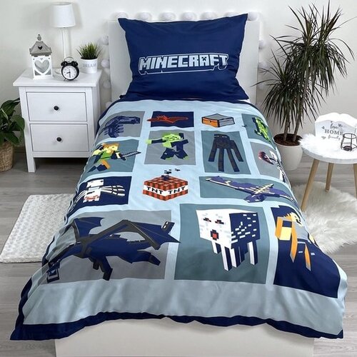 Minecraft Dekbedovertrek Emblematic - Eenpersoons - 140 x 200 cm  - Polyester