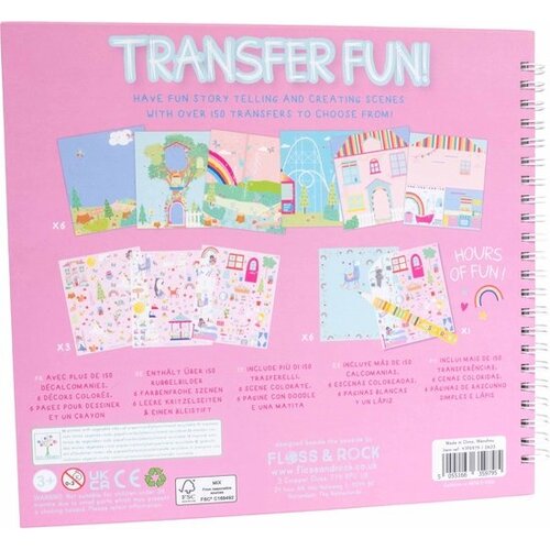 Floss & Rock Transfer Speel/Tekenboek, Rainbow Fairy - 24 x 21 x 0.8cm - Multi