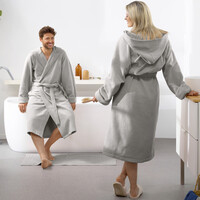 Moodit Badjas Reese, Zilver - Unisex - Katoen/Polyester