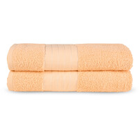 Good morning 2 stuks handdoeken 70x140 set nr.1000 peach
