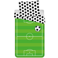 Voetbal Dekbedovertrek Veld - Eenpersoons - 140 x 200 cm  - Katoen