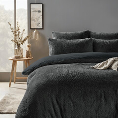 Sleeptime Dekbedovertrek Fur Teddy Antraciet