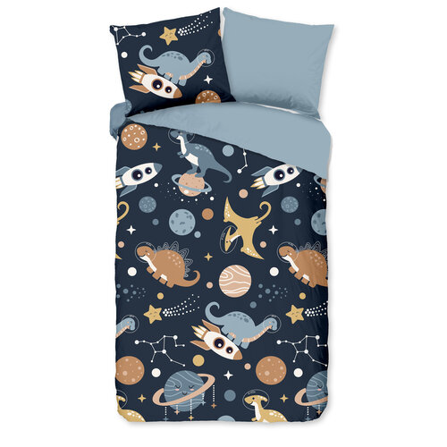 Pure Dekbedovertrek Spacedino microfiber kids nr.33031 blauw