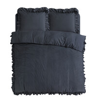 Sleeptime Dekbedovertrek Ruffles Antraciet