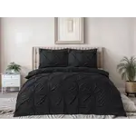 Sleeptime Dekbedovertrek Punch Pintuck Zwart