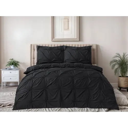 Sleeptime Dekbedovertrek Punch Pintuck Zwart