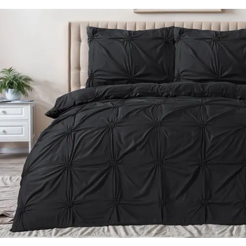 Sleeptime Dekbedovertrek Punch Pintuck Zwart